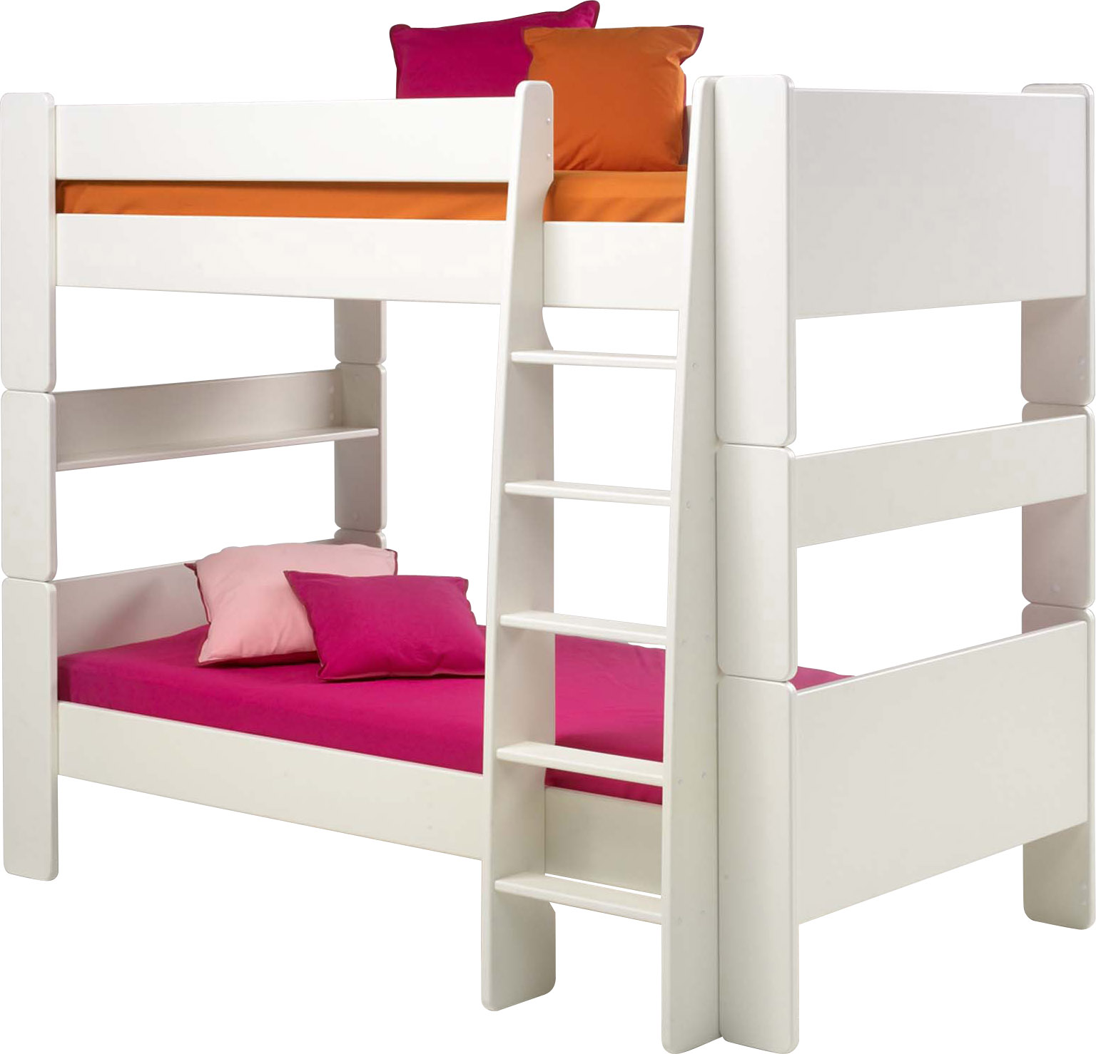 solid white bunk beds