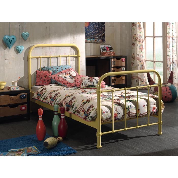 Vipack New York Single Bed in Yellow | Free Delivery