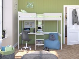 Stompa Uno Highsleeper with Desk in Grey | Free Delivery