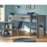Stompa Classic Mid Sleeper with Pull Out Desk in Grey - UK Single Size