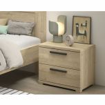 Vipack Sam 2 Drawer Bedside in Oak