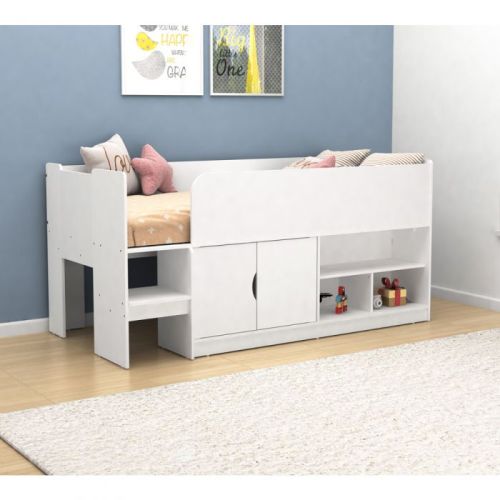 Kidsaw Kudl Mid Sleeper Storage Bed in White Top Quality