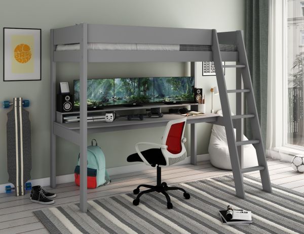 Estella Loft Bed With Desk And Pull Out Sofa Family Window Kids