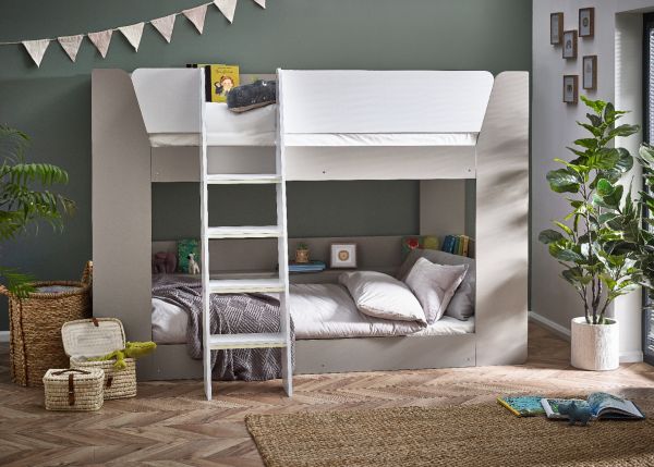 Julian Bowen Parsec Bunk Bed in Taupe White Top Quality