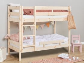 Hoppekids ECO Shorty Bunkbed with Safety Rail in Natural Pine
