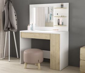 Trasman Glamour Beauty Bar in White & Light Oak