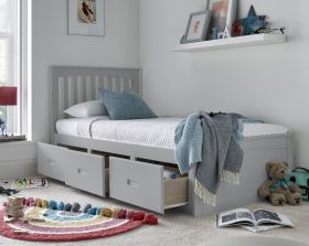 Quest Grey Wooden 3 Drawer Single Bed