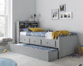 Veera Guest Bed in Grey - With Storage and Trundle