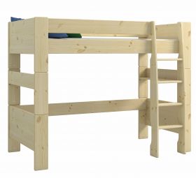 Steens For Kids High Sleeper + Desk + Low Bookcase in Natural Lacquer