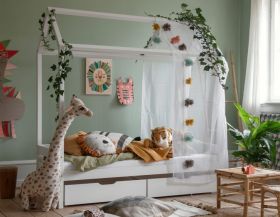 Hoppekids ECO Shorty Housebed with Drawers in White