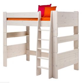 Steens For Kids High Sleeper + Pedestal Desk + Low Bookcase in Whitewash