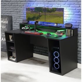 Morpheus Black Gaming Desk with LED Lights