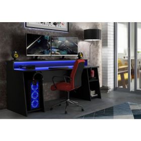 Morpheus Wide Black Gaming Desk with LED Lights