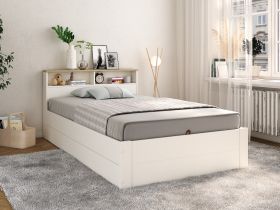 Kids Avenue Heritage Ottoman Small Double Bed in White & Oak