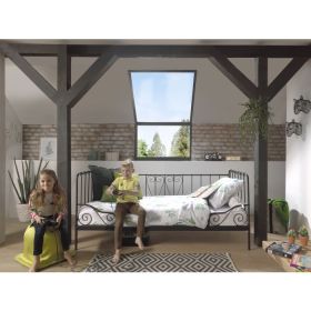 Vipack Alice Metal Day Bed in Black