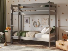 Astral Solid Wood Shorty Bunk Bed in Grey