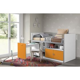 Vipack Bonny Mid Sleeper Cabin Bed in Orange