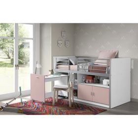 Vipack Bonny Mid Sleeper Cabin Bed in Pink