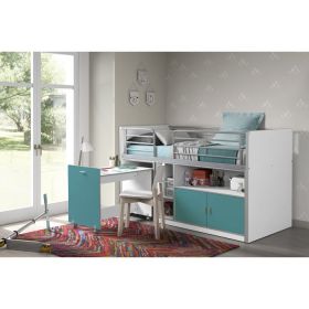Vipack Bonny Mid Sleeper Cabin Bed in Turquoise