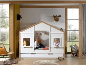 Vipack Babs White & Oak House Bed