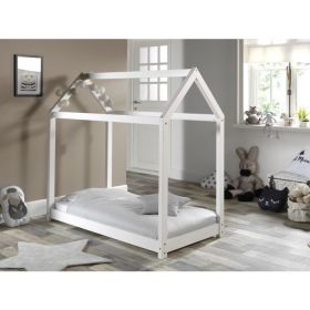 Vipack Hut Toddler Cabin Bed in White + FREE Storage Box