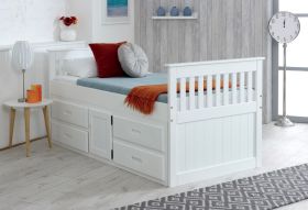 Amani UK Captains Storage Bed in White