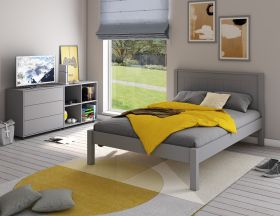Stompa Classic Low End Double Bed in Grey