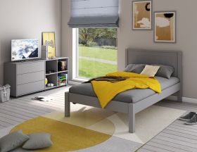 Stompa Classic Low End Small Double Bed in Grey