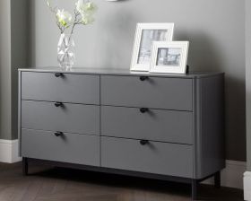 Julian Bowen Chloe 6 Drawer Chest In Storm Grey