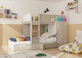 Trasman Tordera Reversible Bunk Bed in White & Oak