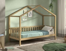 Vipack Dallas House Bed in Natural Oak