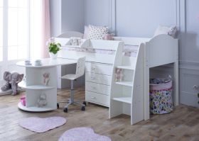 Kids Avenue Eli D Mid Sleeper Cabin Bed & Pull-out Desk & Drawers