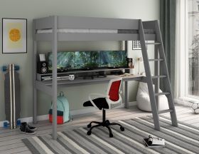 Kids Avenue Estella High Sleeper Gaming Bed in Grey