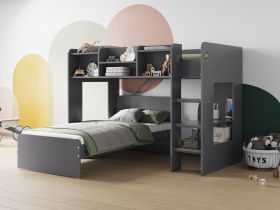 Everest Junior L Shaped Bunk Bed in Grey