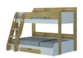 Flair Flick Triple Bunk Bed in Oak & White