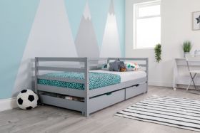 Willow Single 3ft Guest Bed with Optional Storage in Grey