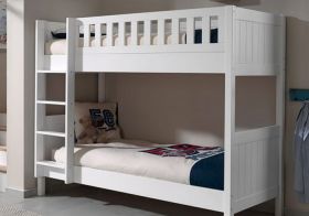 Leo Solid Wood Bunk Bed in White 