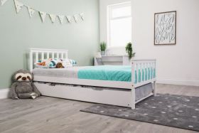 Charlie Guest Bed with Underbed Trundle in White
