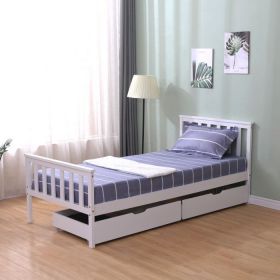 Charlie Single Bed in White with Optional Drawers