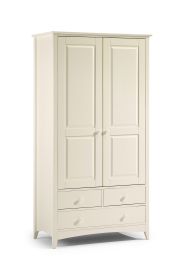 Julian Bowen Cameo Stone White Combination Wardrobe with Drawers