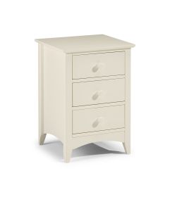 Julian Bowen Cameo Stone White 3 Drawer Bedside