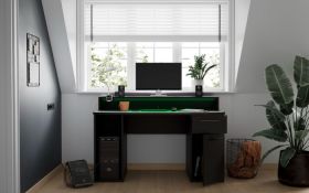 Flair Power Compact Gaming Desk with LED Lights