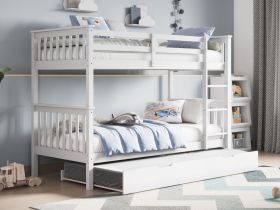 Noah White Bunk Bed with Underbed Trundle