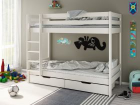 Astral Bunk Bed in White with Optional Drawers 