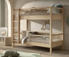 Vipack Forrest Bunk Bed with Safety Rails in Natural Beech