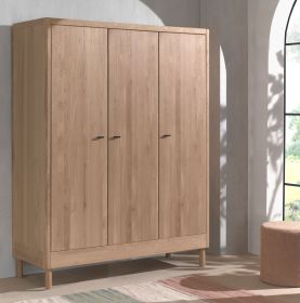 Vipack Forrest 3 Door Wardrobe in Solid Oak