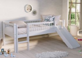 Vipack Forrest Low Mid Sleeper Bed with Slide in White Beech