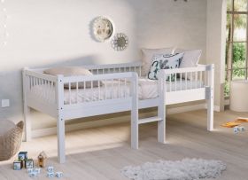 Vipack Forrest Low Mid Sleeper Bed in White Beech