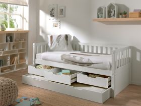 Vipack Fritz Captains Bed in White with Underbed Trundle Drawer