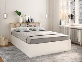 Kids Avenue Heritage Ottoman Double Bed in White & Oak